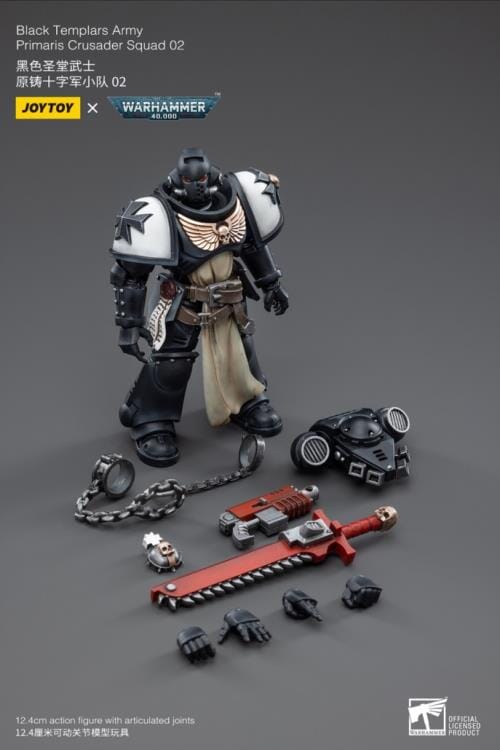 Warhammer 40K Black Templars Primaris Crusader Squad 1/18 Scale Figure Set - Image 15