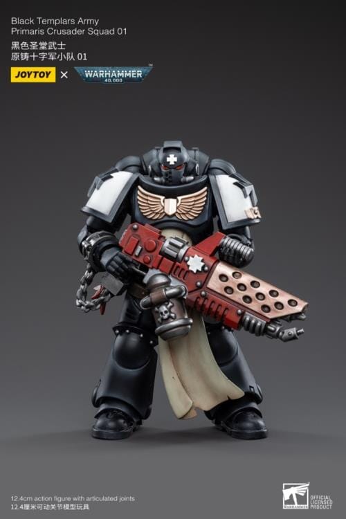 Warhammer 40K Black Templars Primaris Crusader Squad 1/18 Scale Figure Set - Image 2