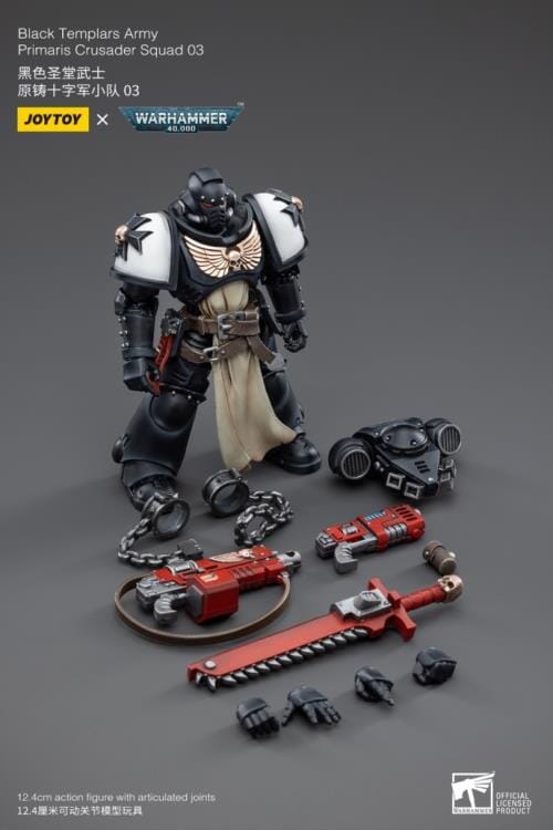 Warhammer 40K Black Templars Primaris Crusader Squad 1/18 Scale Figure Set - Image 22