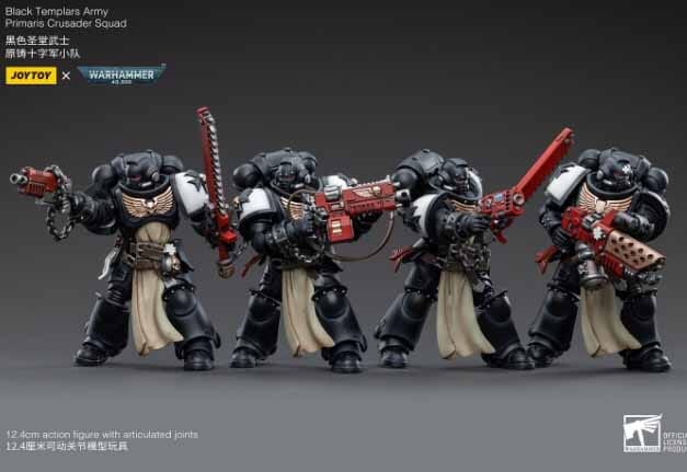 Warhammer 40K Black Templars Primaris Crusader Squad 1/18 Scale Figure Set - Image 30