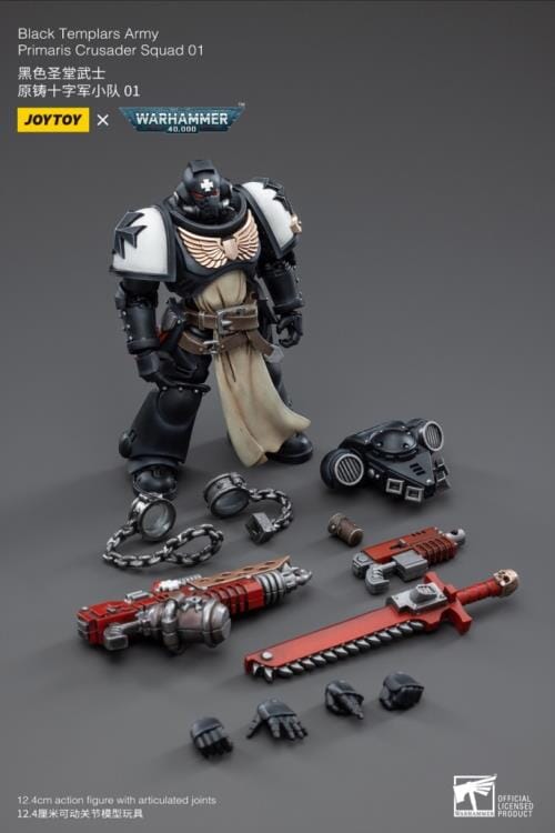 Warhammer 40K Black Templars Primaris Crusader Squad 1/18 Scale Figure Set - Image 8