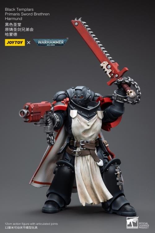 Warhammer 40K Black Templars Primaris Sword Brethren Harmund 1/18 Scale Figure - Image 6