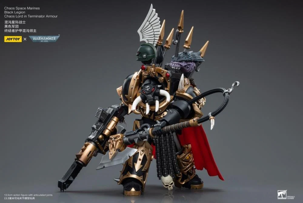 Warhammer 40K Chaos Space Marines Black Legion Chaos Lord in Terminator Armor 1/18 Scale Figure - Image 10