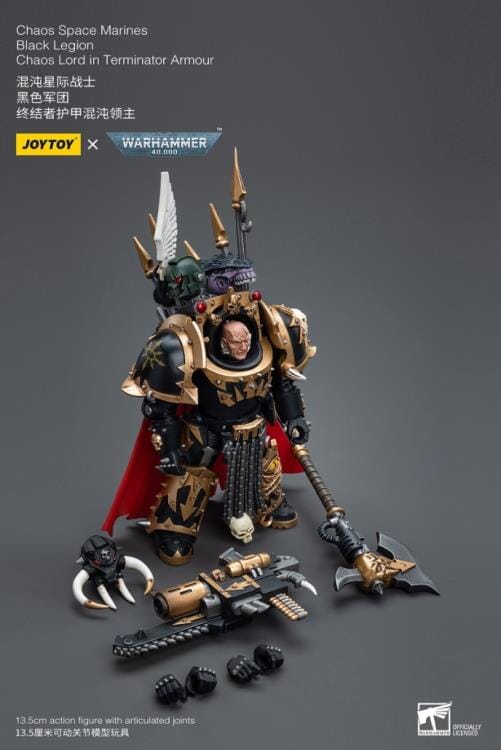 Warhammer 40K Chaos Space Marines Black Legion Chaos Lord in Terminator Armor 1/18 Scale Figure - Image 13
