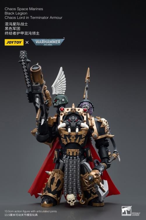 Warhammer 40K Chaos Space Marines Black Legion Chaos Lord in Terminator Armor 1/18 Scale Figure - Image 2