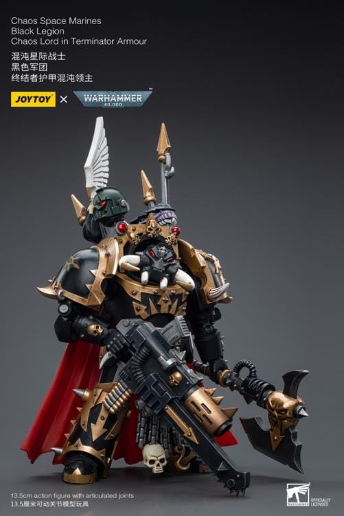 Warhammer 40K Chaos Space Marines Black Legion Chaos Lord in Terminator Armor 1/18 Scale Figure - Image 3