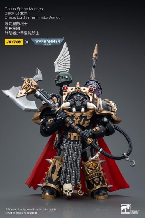Warhammer 40K Chaos Space Marines Black Legion Chaos Lord in Terminator Armor 1/18 Scale Figure - Image 4