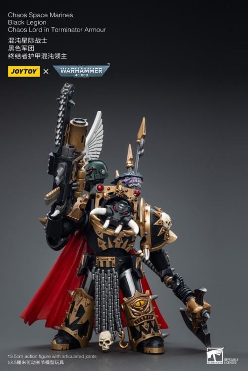 Warhammer 40K Chaos Space Marines Black Legion Chaos Lord in Terminator Armor 1/18 Scale Figure - Image 5