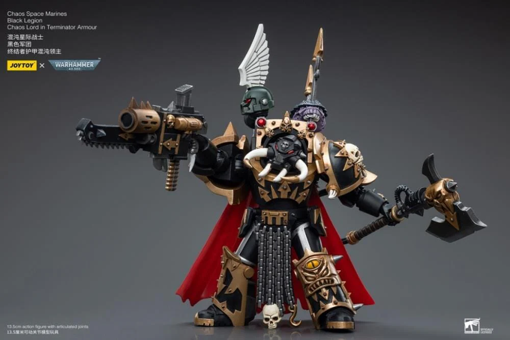 Warhammer 40K Chaos Space Marines Black Legion Chaos Lord in Terminator Armor 1/18 Scale Figure - Image 7