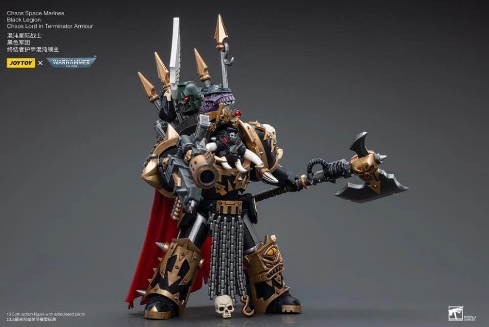 Warhammer 40K Chaos Space Marines Black Legion Chaos Lord in Terminator Armor 1/18 Scale Figure - Image 8