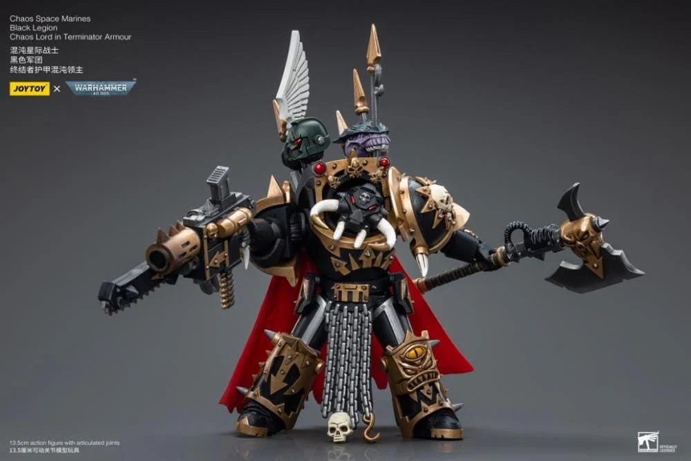 Warhammer 40K Chaos Space Marines Black Legion Chaos Lord in Terminator Armor 1/18 Scale Figure - Image 9