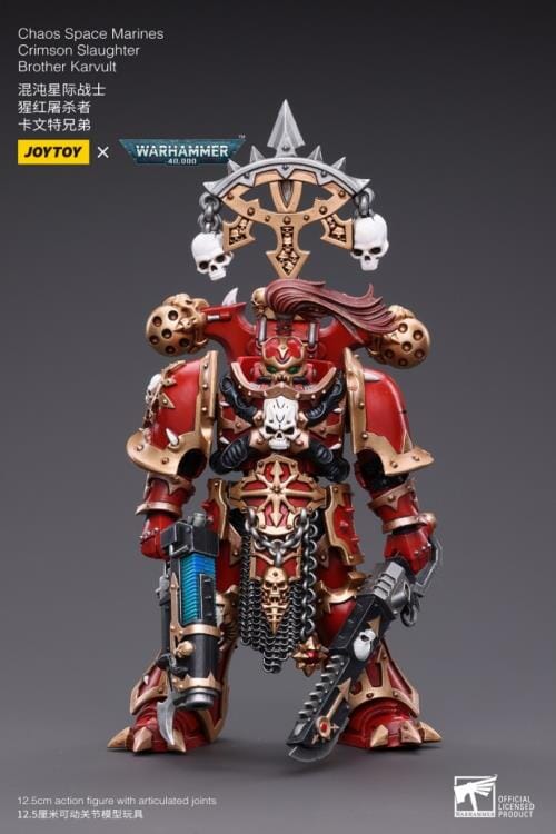 Warhammer 40K Chaos Space Marines Crimson Slaughter Brother Karvult 1/18 Scale Figure - Image 2