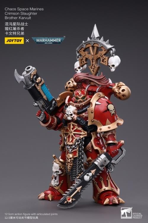 Warhammer 40K Chaos Space Marines Crimson Slaughter Brother Karvult 1/18 Scale Figure - Image 3