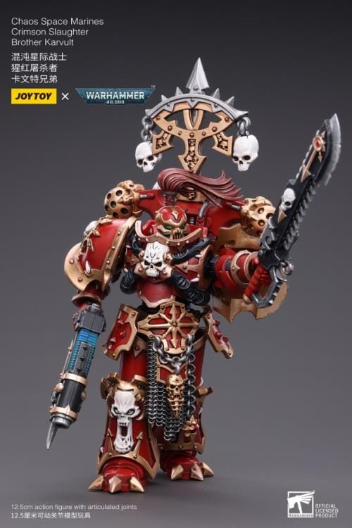 Warhammer 40K Chaos Space Marines Crimson Slaughter Brother Karvult 1/18 Scale Figure - Image 6