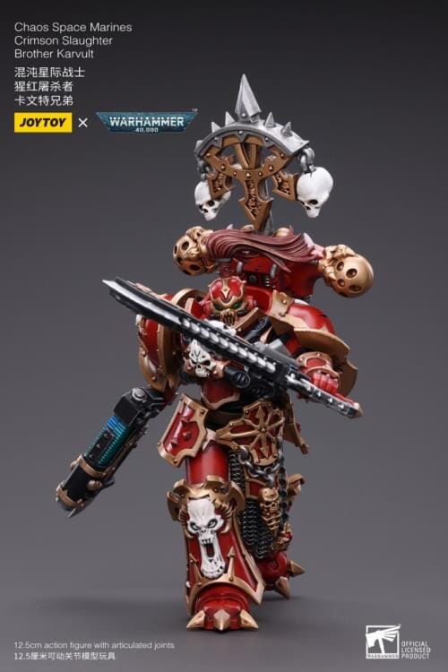 Warhammer 40K Chaos Space Marines Crimson Slaughter Brother Karvult 1/18 Scale Figure - Image 7