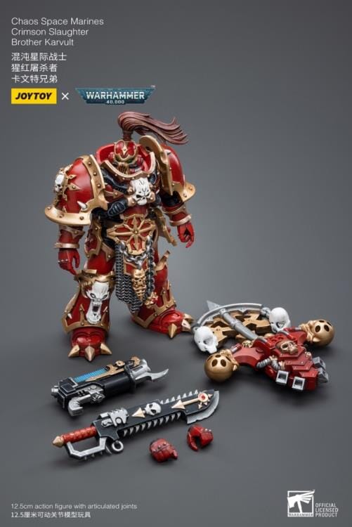 Warhammer 40K Chaos Space Marines Crimson Slaughter Brother Karvult 1/18 Scale Figure - Image 8