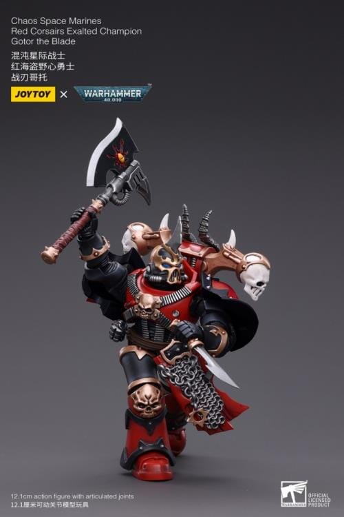 Warhammer 40K Chaos Space Marines Red Corsairs Exalted Champion Gotor the Blade 1/18 Scale Figure - Image 8