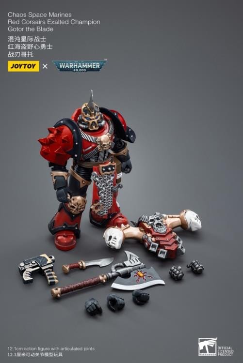 Warhammer 40K Chaos Space Marines Red Corsairs Exalted Champion Gotor the Blade 1/18 Scale Figure - Image 9