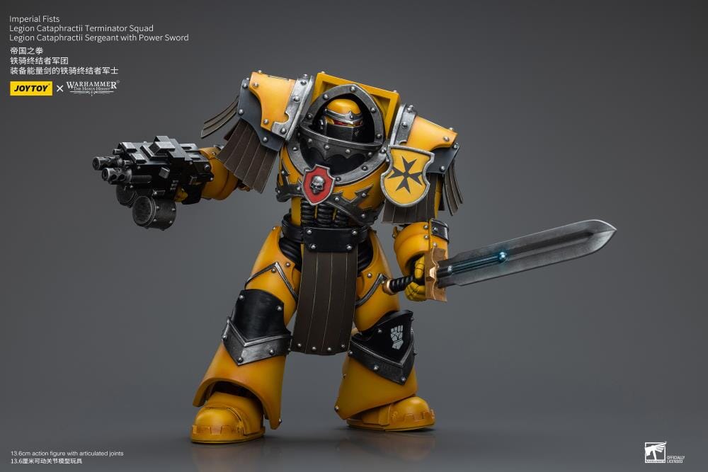 Warhammer 40K Imperial Fists Legion Cataphractii Terminator Squad Legion Cataphractii Sergeant with Power Sword 1/18 Scale Figure - Image 10