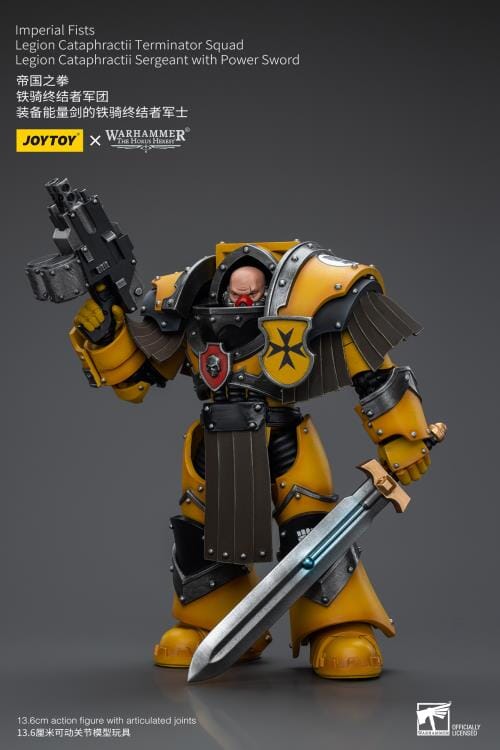 Warhammer 40K Imperial Fists Legion Cataphractii Terminator Squad Legion Cataphractii Sergeant with Power Sword 1/18 Scale Figure - Image 3