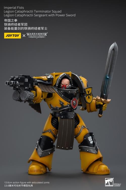 Warhammer 40K Imperial Fists Legion Cataphractii Terminator Squad Legion Cataphractii Sergeant with Power Sword 1/18 Scale Figure - Image 5