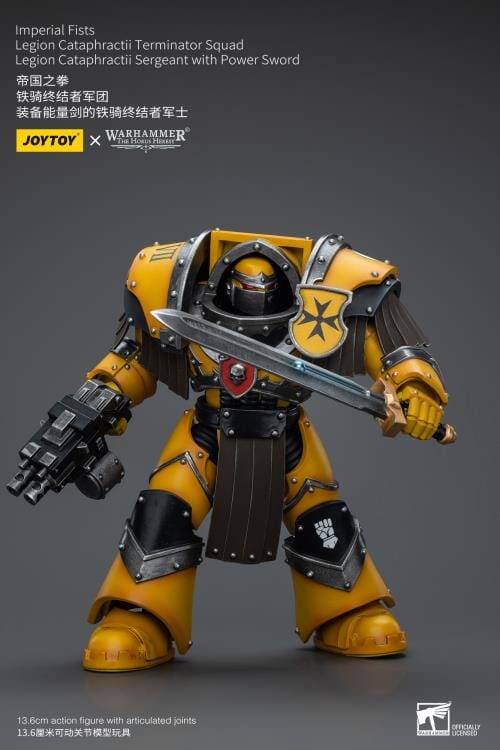 Warhammer 40K Imperial Fists Legion Cataphractii Terminator Squad Legion Cataphractii Sergeant with Power Sword 1/18 Scale Figure - Image 6