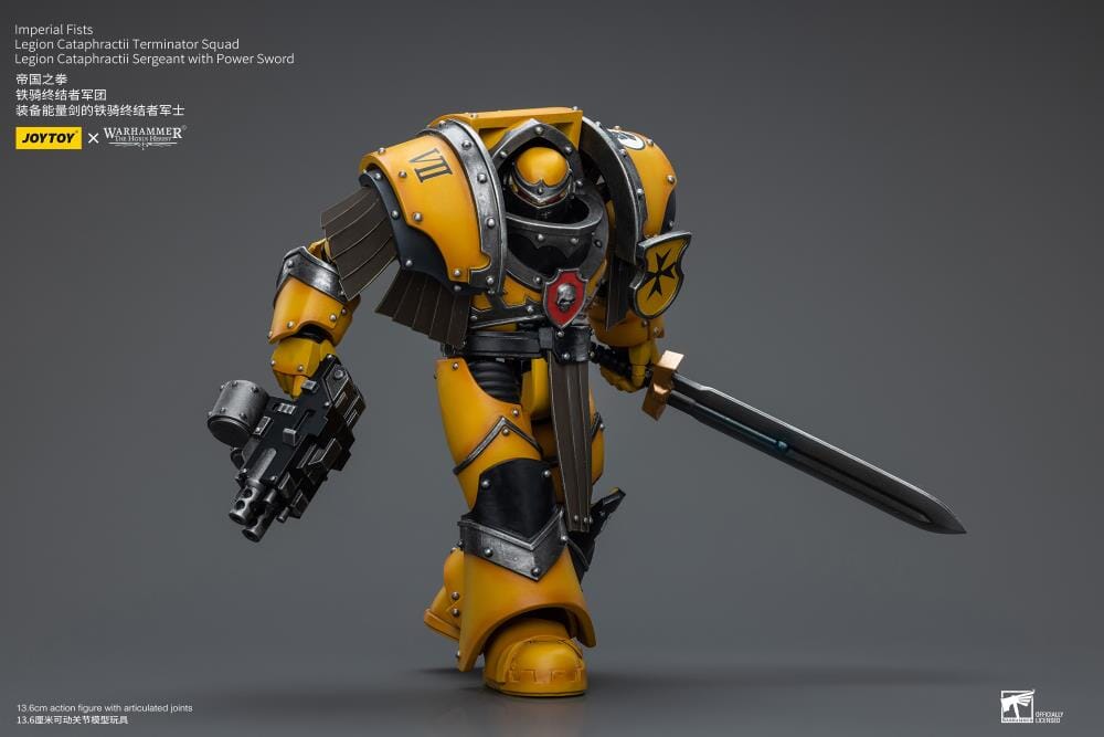 Warhammer 40K Imperial Fists Legion Cataphractii Terminator Squad Legion Cataphractii Sergeant with Power Sword 1/18 Scale Figure - Image 7