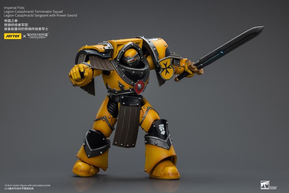 Warhammer 40K Imperial Fists Legion Cataphractii Terminator Squad Legion Cataphractii Sergeant with Power Sword 1/18 Scale Figure - Image 8