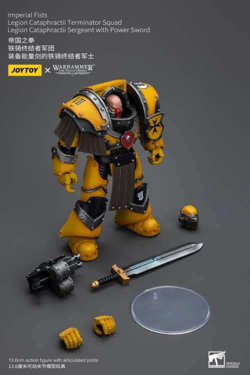 Warhammer 40K Imperial Fists Legion Cataphractii Terminator Squad Legion Cataphractii Sergeant with Power Sword 1/18 Scale Figure - Image 9