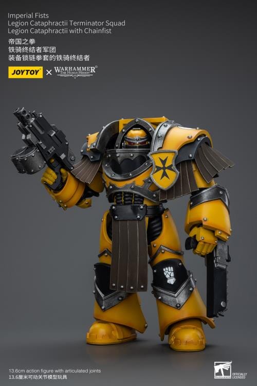 Warhammer 40K Imperial Fists Legion Cataphractii Terminator Squad Legion Cataphractii with Chainfist 1/18 Scale Figure - Image 3