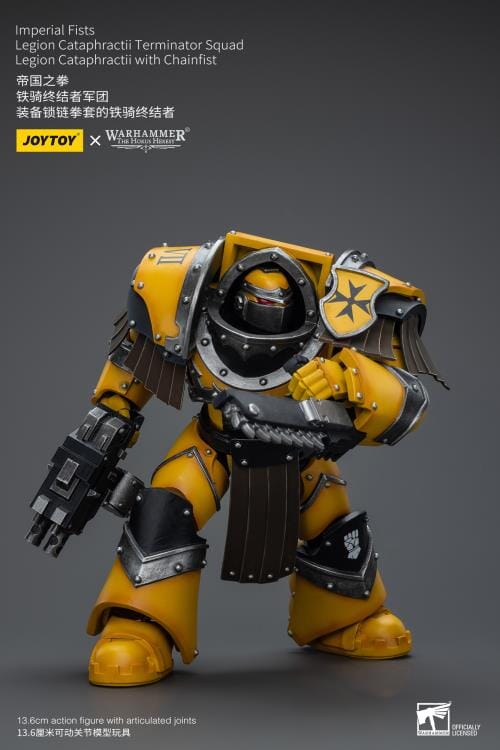 Warhammer 40K Imperial Fists Legion Cataphractii Terminator Squad Legion Cataphractii with Chainfist 1/18 Scale Figure - Image 7