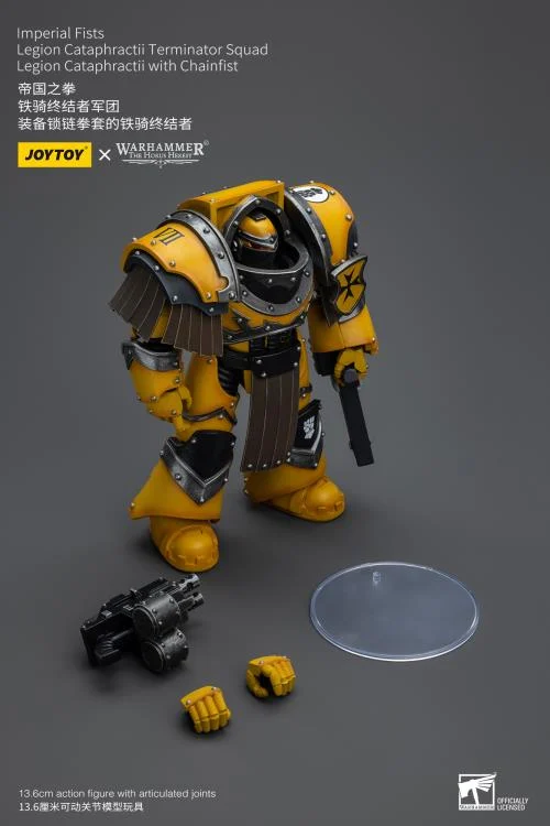 Warhammer 40K Imperial Fists Legion Cataphractii Terminator Squad Legion Cataphractii with Chainfist 1/18 Scale Figure - Image 9