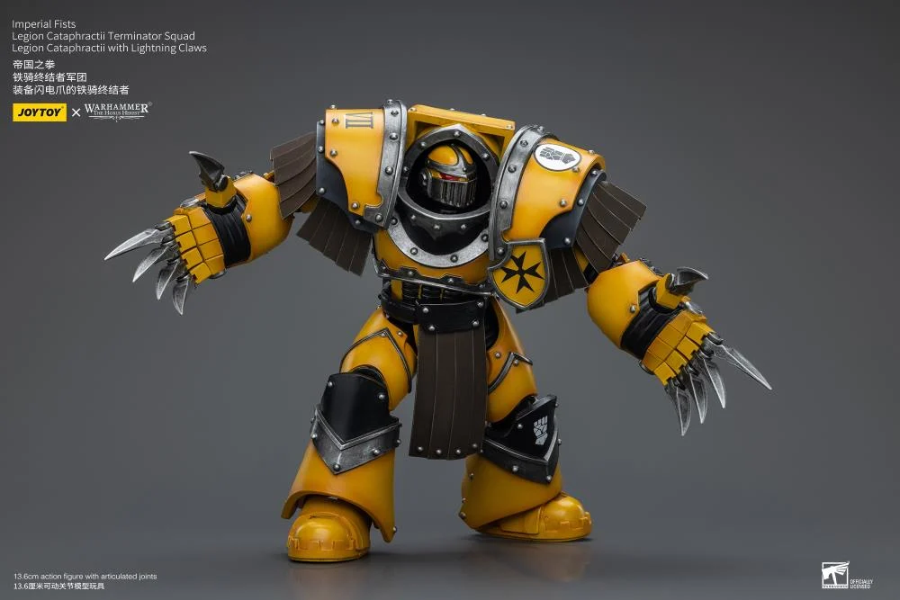 Warhammer 40K Imperial Fists Legion Cataphractii Terminator Squad Legion Cataphractii with Lightning Claws 1/18 Scale Figure - Image 5