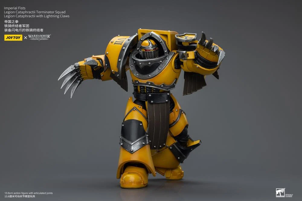 Warhammer 40K Imperial Fists Legion Cataphractii Terminator Squad Legion Cataphractii with Lightning Claws 1/18 Scale Figure - Image 6