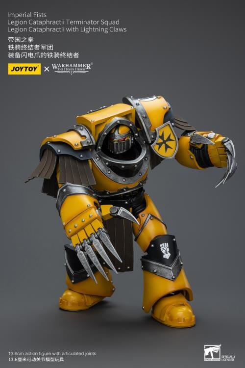 Warhammer 40K Imperial Fists Legion Cataphractii Terminator Squad Legion Cataphractii with Lightning Claws 1/18 Scale Figure - Image 7