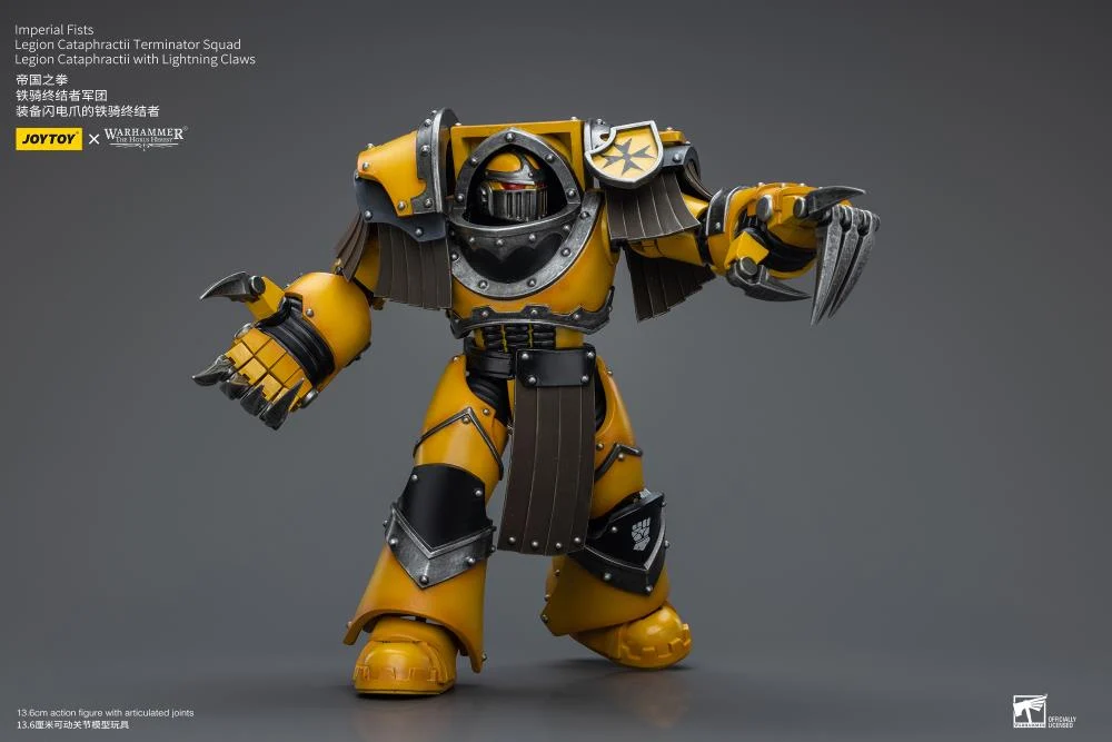 Warhammer 40K Imperial Fists Legion Cataphractii Terminator Squad Legion Cataphractii with Lightning Claws 1/18 Scale Figure - Image 8