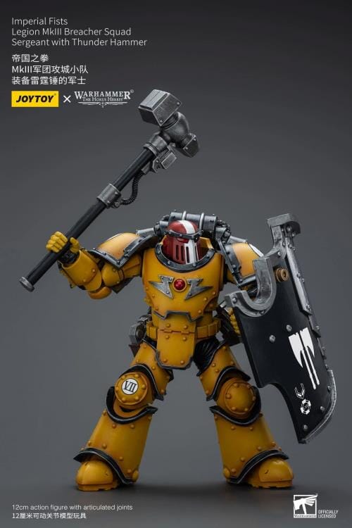 Warhammer 40k Imperial Fists Legion MkIII Breacher Squad Sergeant with Thunder Hammer 1/18 Scale Figure - Image 8