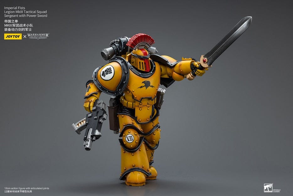 Warhammer 40k Imperial Fists Legion MkIII Tactical Squad Sergeant with Power Sword 1/18 Scale Figure - Image 8
