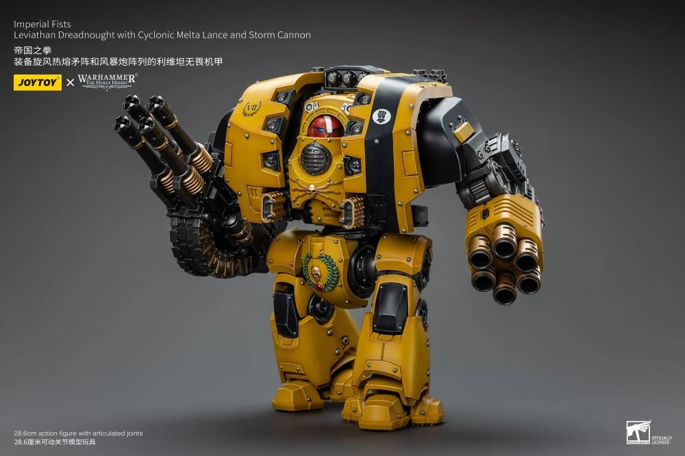 Warhammer 40K Imperial Fists Leviathan Dreadnought with Cyclonic Melta Lance and Storm Cannon 1/18 Scale Action Figure - Image 10