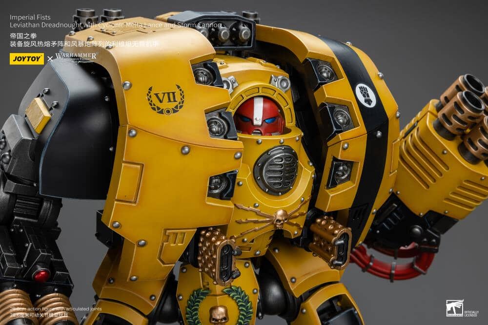 Warhammer 40K Imperial Fists Leviathan Dreadnought with Cyclonic Melta Lance and Storm Cannon 1/18 Scale Action Figure - Image 11