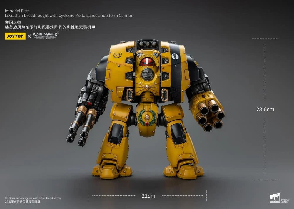 Warhammer 40K Imperial Fists Leviathan Dreadnought with Cyclonic Melta Lance and Storm Cannon 1/18 Scale Action Figure - Image 13