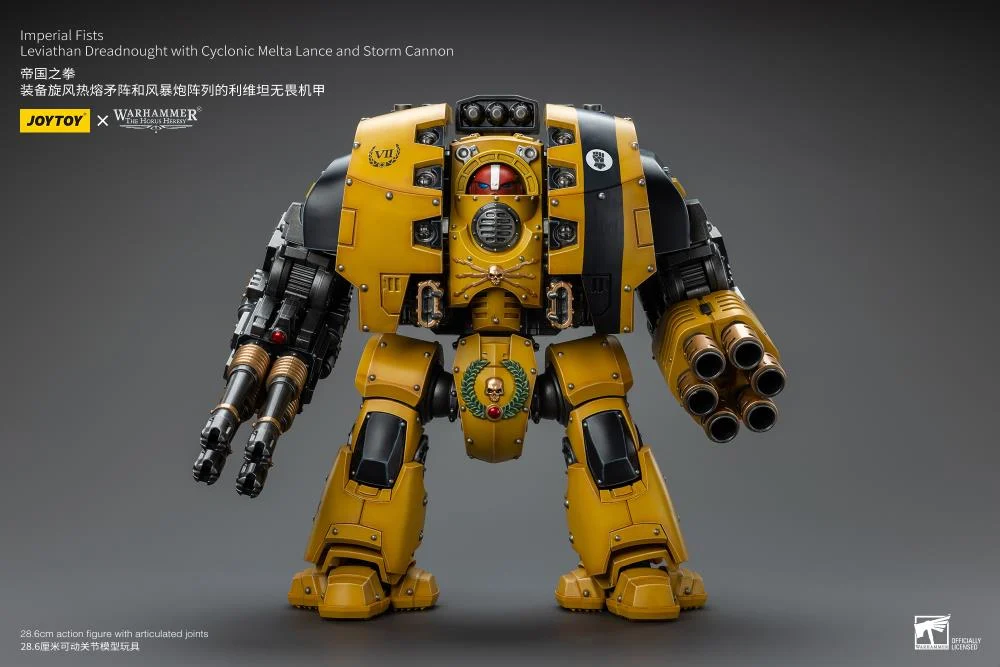 Warhammer 40K Imperial Fists Leviathan Dreadnought with Cyclonic Melta Lance and Storm Cannon 1/18 Scale Action Figure - Image 2