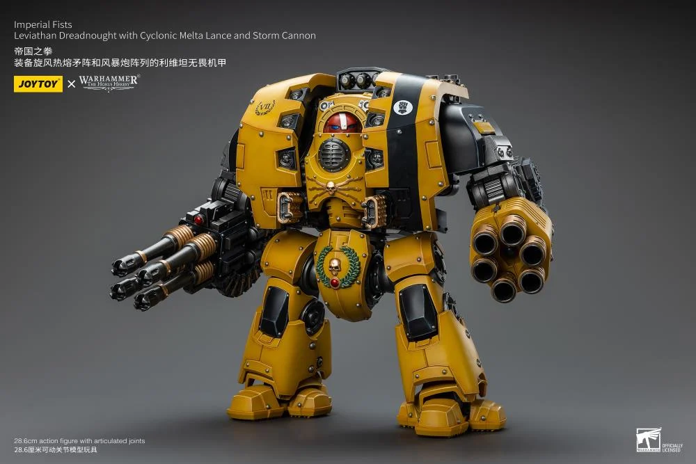 Warhammer 40K Imperial Fists Leviathan Dreadnought with Cyclonic Melta Lance and Storm Cannon 1/18 Scale Action Figure - Image 3