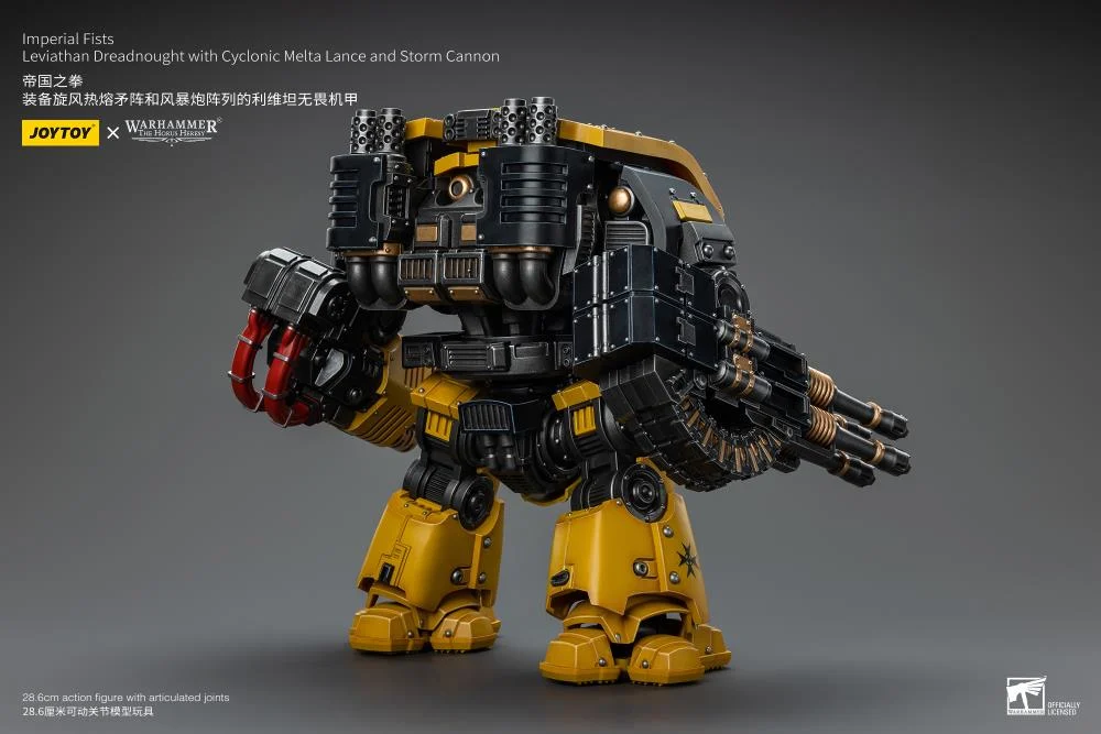 Warhammer 40K Imperial Fists Leviathan Dreadnought with Cyclonic Melta Lance and Storm Cannon 1/18 Scale Action Figure - Image 4