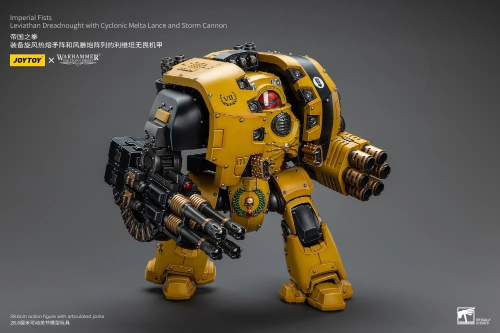 Warhammer 40K Imperial Fists Leviathan Dreadnought with Cyclonic Melta Lance and Storm Cannon 1/18 Scale Action Figure - Image 5