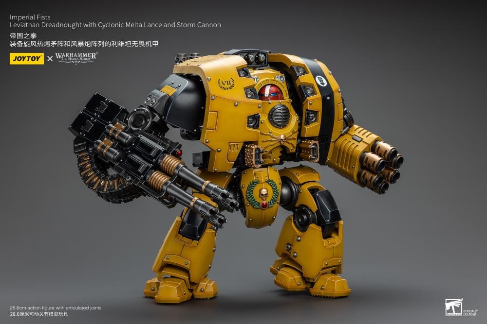 Warhammer 40K Imperial Fists Leviathan Dreadnought with Cyclonic Melta Lance and Storm Cannon 1/18 Scale Action Figure - Image 9