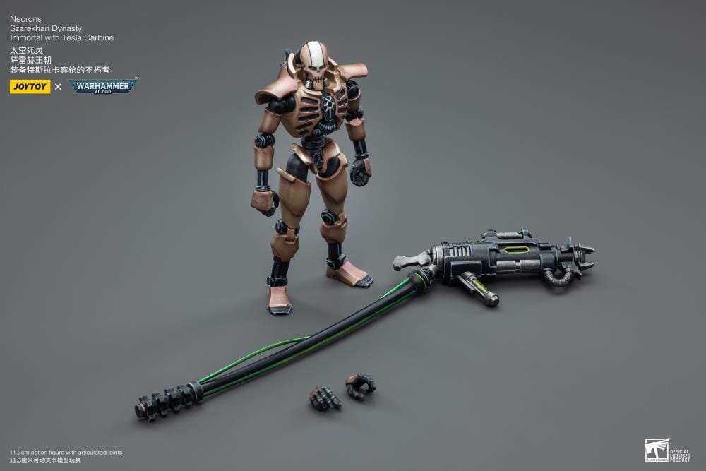Warhammer 40K Necrons Szarekhan Dynasty Immortal with Tesla Carbine 1/18 Scale Figure Set - Image 8