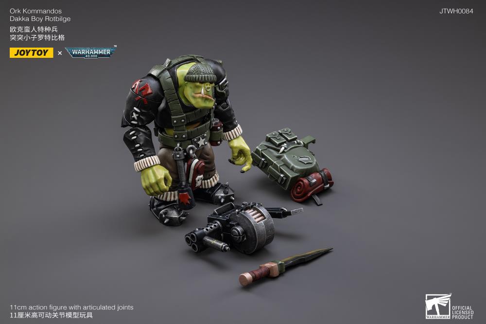 Warhammer 40K Ork Kommandos Dakka Boy Rotbilge 1/18 Scale Figure - Image 6