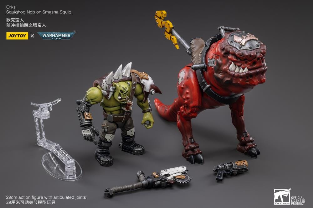Warhammer 40K Orks Squighog Nob On Smasha Squig 1/18 Scale Figure Set - Image 14