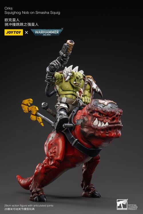 Warhammer 40K Orks Squighog Nob On Smasha Squig 1/18 Scale Figure Set - Image 2